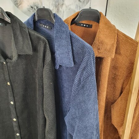 Oversized Cord Hemd Bluse