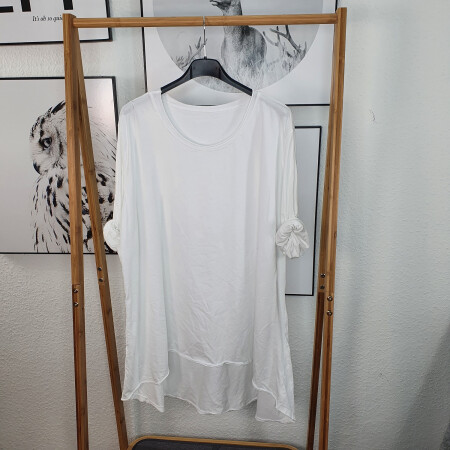 Basic Vokuhila Longsleeve Weiß One Size