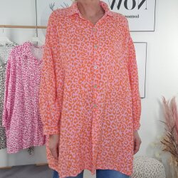 Oversized Musselin Hemd Leo Bluse- One Size 36 bis 44