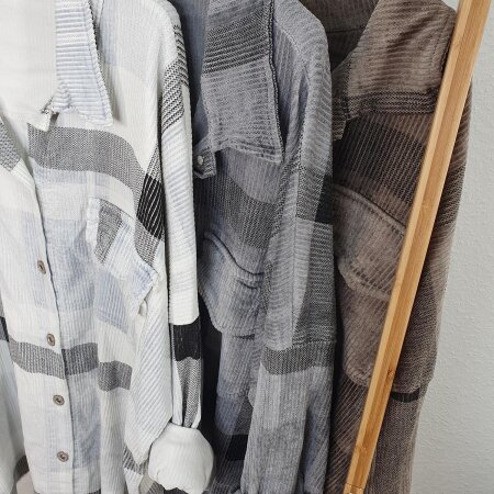 Checker Cord Hemd Bluse