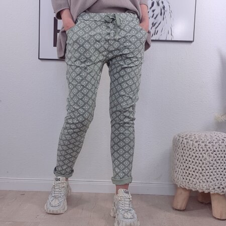 Schlupf Hose Print- One Size 36 bis 42