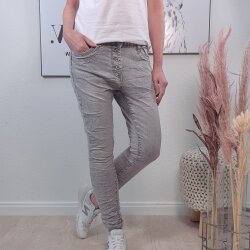 Graue Jewelly Boyfriend Jeans- XS bis XL