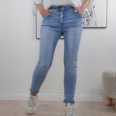 Jewelly  Boyfriend Stretch Jeans Light Wash L