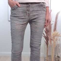 Flower Boyfriend Jeans Hose Flower Grey XL