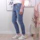 Boyfriend Stretch Jeans mit Bl&uuml;ten- M bis 4XL