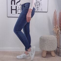 Jewelly Stretch Jeans| im Baggy Boyfriend Schnitt| Damen Hose mit dekorativer Knopfleiste| Perfekter Sitz L Denim Buttons