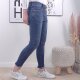Jewelly Stretch Jeans| im Baggy Boyfriend Schnitt| Damen Hose mit dekorativer Knopfleiste| Perfekter Sitz L Denim Buttons