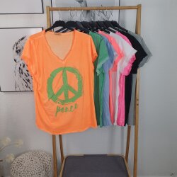 V-Neck Shirt &quot; Glitter PEACE&quot; One Size