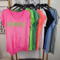 V-Neck Shirt &bdquo;PEACE&ldquo; One Size