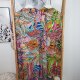 Bunte Retro Long Bluse One Size