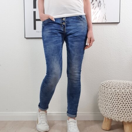 Neue Jewelly Boyfriend Stretch Jeans von XS bis XL Cloudy Denim M