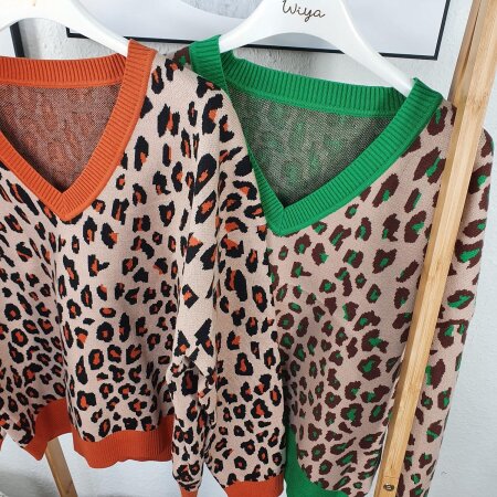 V-Neck Leo Sweater- One Size