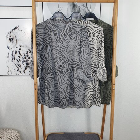 Animal Print Fischerhemd ZEBRA- One Size