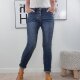Jewelly Stretch Jeans| im Baggy Boyfriend Schnitt| Damen Hose mit dekorativer Knopfleiste| Perfekter Sitz XS Vintage Denim