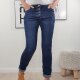 Jewelly Stretch Jeans| im Baggy Boyfriend Schnitt| Damen Hose mit dekorativer Knopfleiste| Perfekter Sitz M Dream Denim