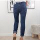 Jewelly Stretch Jeans| im Baggy Boyfriend Schnitt| Damen Hose mit dekorativer Knopfleiste| Perfekter Sitz M Dream Denim