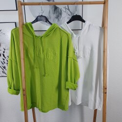 Frottee Sweat Hoodie Happy Face- One Size