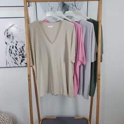 Viskose V-Neck Shirt- One Size (4Farben)