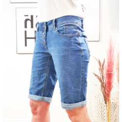 Buena Vista Malibu Damen Shorts| Jeans Shorts mit Umschlag| Kurze Sommer Hose zum Krempeln Midstone XS