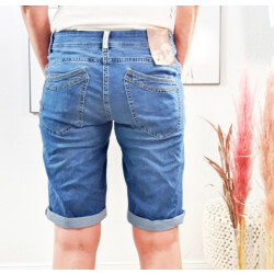 Buena Vista Malibu Damen Shorts| Jeans Shorts mit Umschlag| Kurze Sommer Hose zum Krempeln Midstone XS