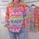 Buntes Blusen Shirt PEACE- One Size