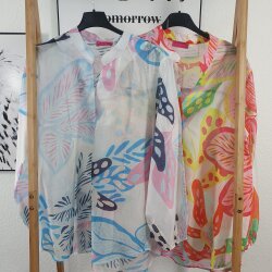 Schlupf Bluse Leaves- One Size