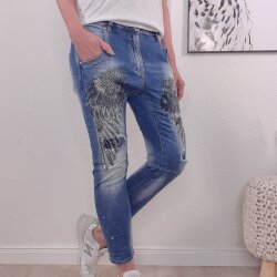 Loose Fit Boyfriend Jeans BLACK WINGS- von S bis XL