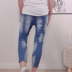 Destroyed Boyfriend Jeans PINK SKULL- von S bis XL