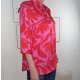 Satin Schlupf Bluse Flower-One Size