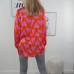 Schlupf Bluse Heart- One Size