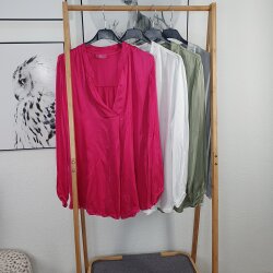 Satin Schlupf Bluse UNI- One Size (6 Farben)