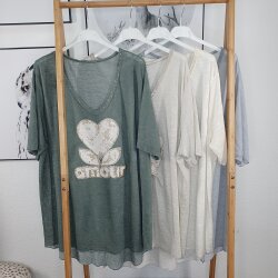 V- Neck Shirt AMOUR- One Size (4 Farben)