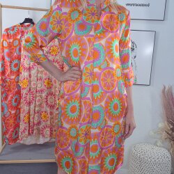Schlupf Kleid Color Bomb mit Taschen- One Size