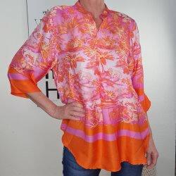 Satin Schlupf Bluse Dschungel- One Size
