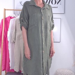 Leinen Blusen Kleid Curvy- One Size (4 Farben)