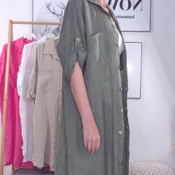 Leinen Blusen Kleid Curvy- One Size (4 Farben)