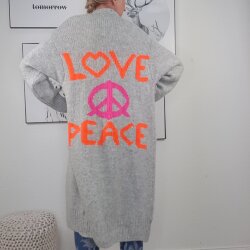 Kuschel Strickmantel PEACE LOVE