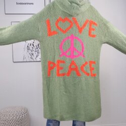 Kuschel Strickmantel PEACE LOVE