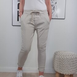 Basic Schlupfhose Jogger 12 Farben- One Size Beige