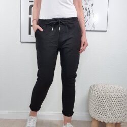 Basic Schlupfhose Jogger 12 Farben- One Size Schwarz