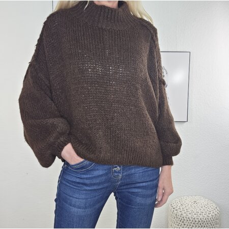 Kurzer Turtle Neck Kuschel Pulli- One Size