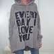 Oversized Vokuhila Hoodie Every Day- One Size