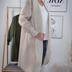 Lange Jacke mit Wolle- One Size