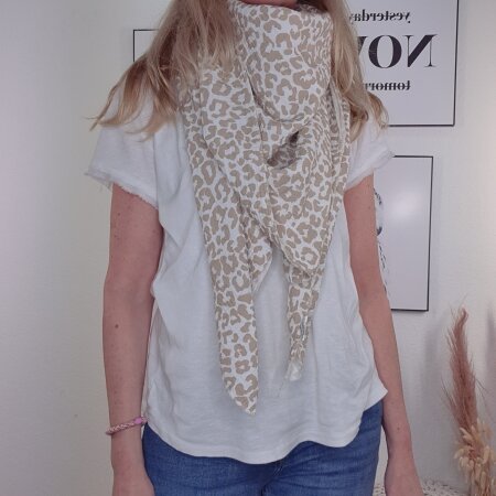 XXL Musselin Schal LEO Beige