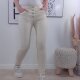 Jewelly Damen Stretch Twill Jeans| Boyfriend Hose mit dekorativen Schmuckkn&ouml;pfen| Mid Rise 5 Pocket Hose