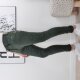 Karostar Damen Stretch Jeans| Boyfriend Hose mit dekorativen Schmuckknöpfen| Mid Rise 5 Pocket Denim Hose Khaki L