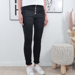 Jewelly Twill Jeans mit Schmuck Kn&ouml;pfen