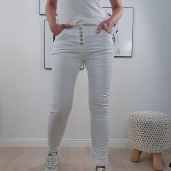 Jewelly Twill Jeans mit Schmuck Knöpfen