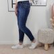 Jewelly Jeans mit Schmuck Kn&ouml;pfen Dark Denim L