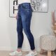 Stretch Jeans mit Glitzer Herz Kn&ouml;pfen